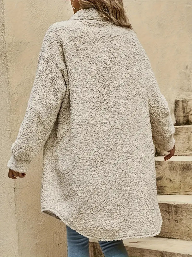 Lorena | Plush knitted casual long jacket