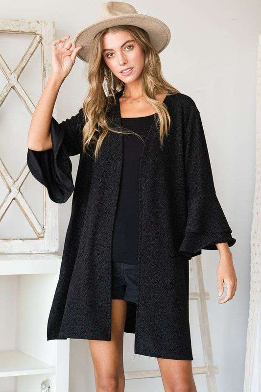 Matilde | Glittery kimono cardigan with bell sleeves