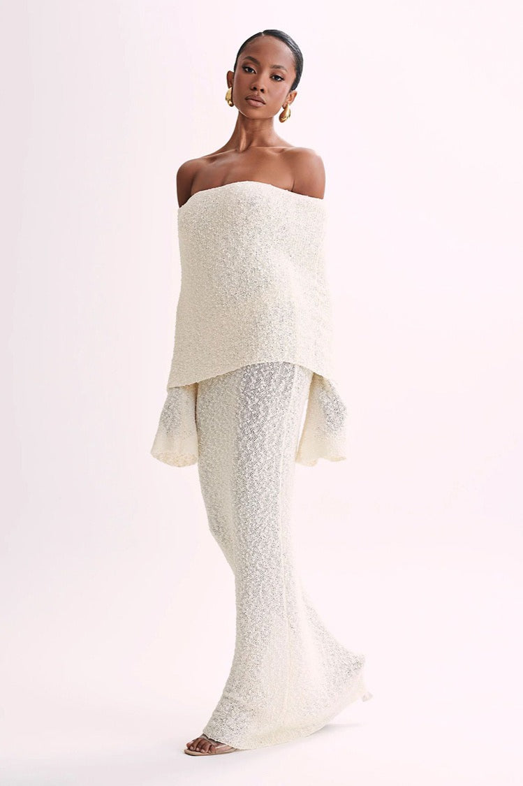 Off Shoulder One Shoulder Knit Sweater Dress