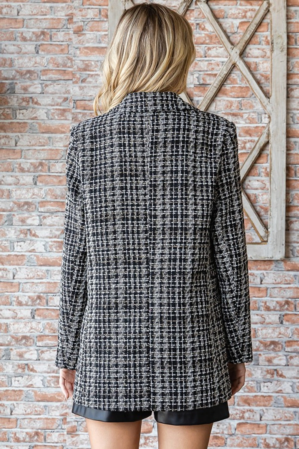 Giorgia | First Love full size one button blazer in lurex blend tweed