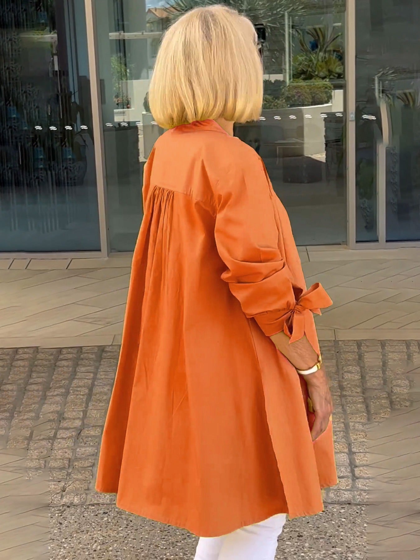 Imelda | Long, simple cotton shirt