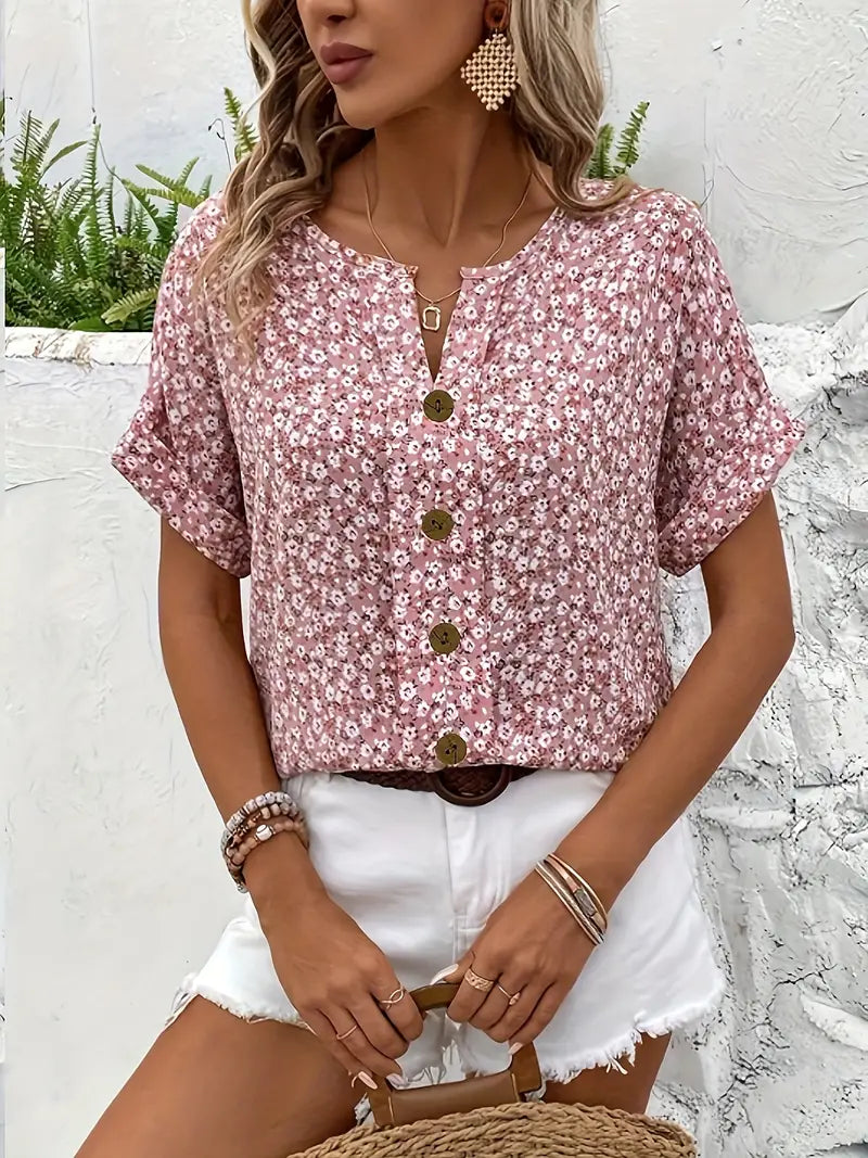 Antiope® | Floral Button Closure Blouse