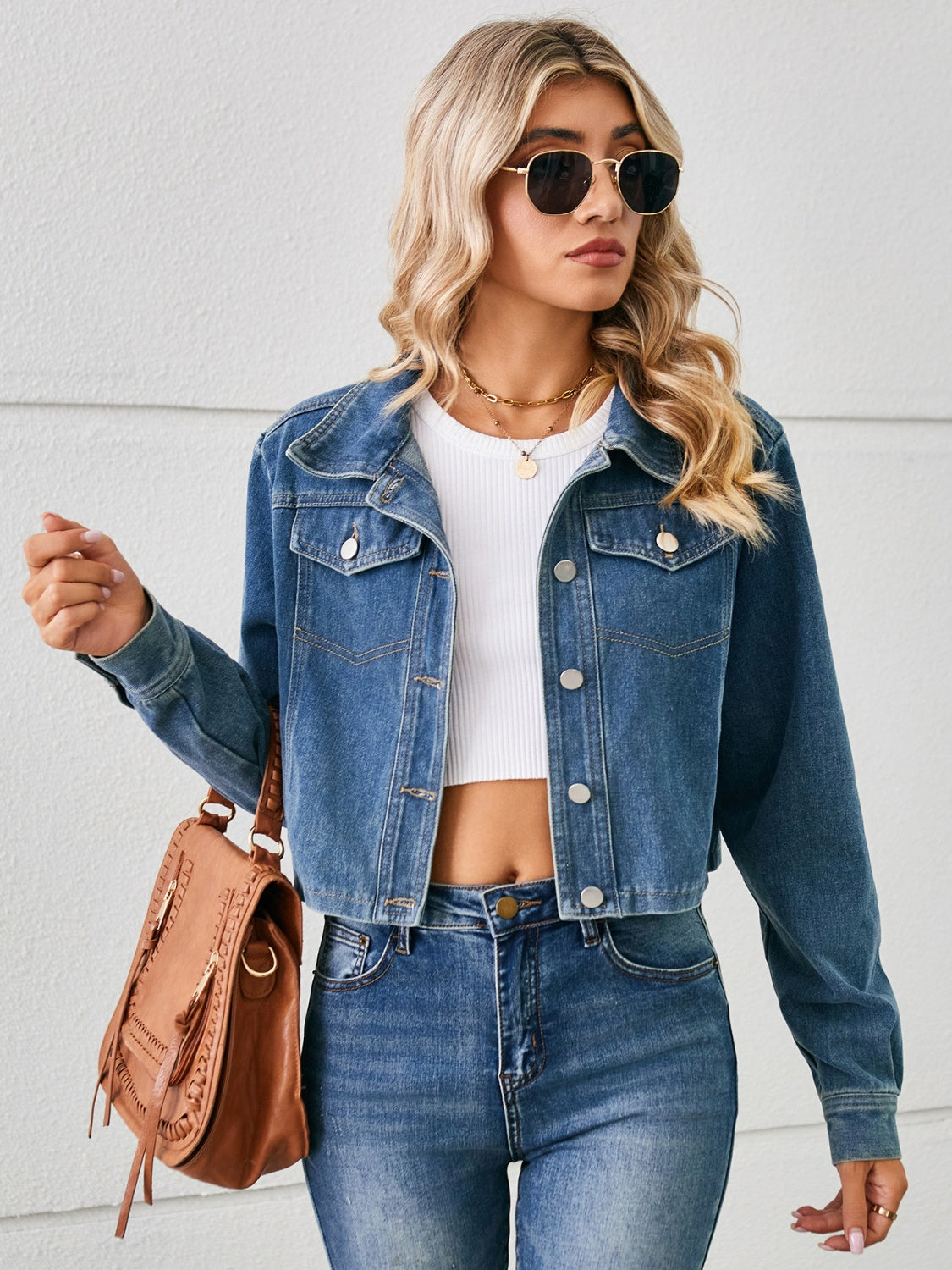 Regina | Buttoned, long-sleeved denim jacket