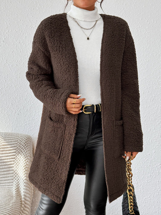 Annika | Long sleeve open front winter coat