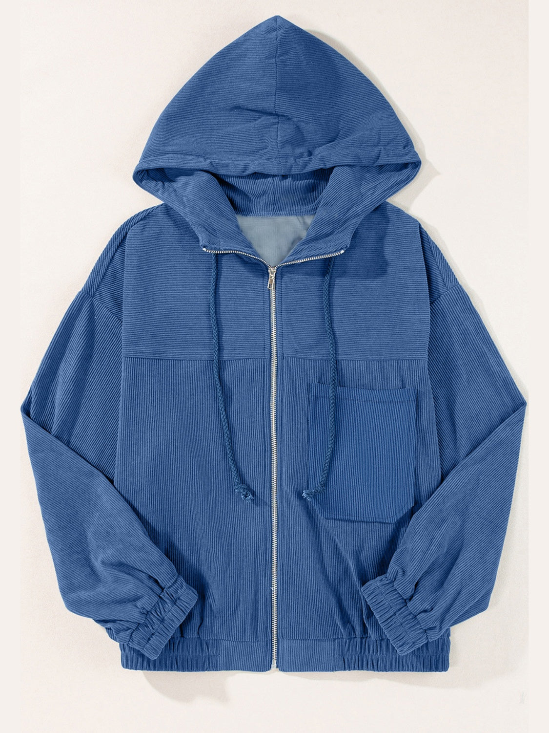 Edith | Long sleeve hooded jacket with drawstring and zip fastening