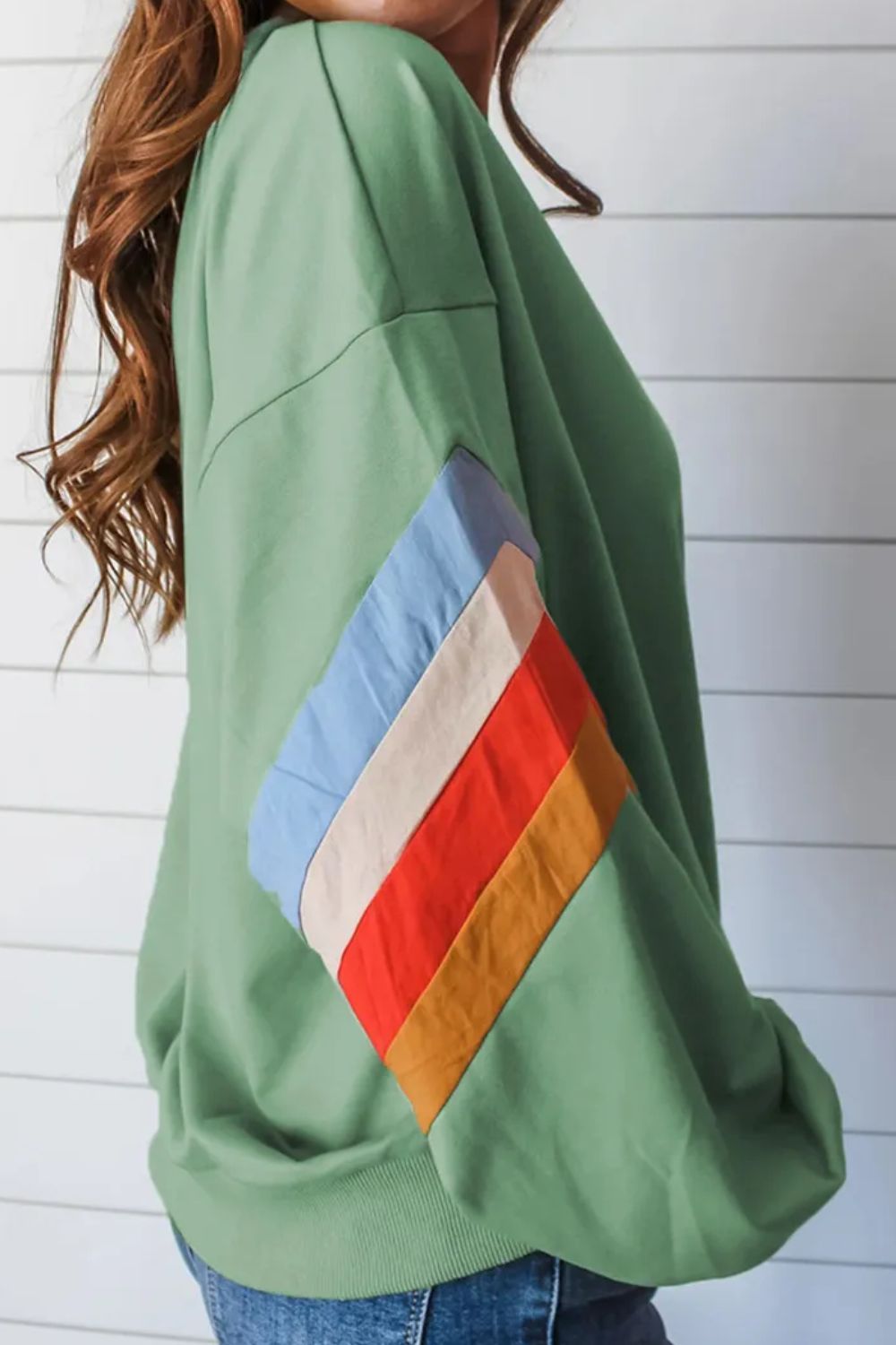 Pilar | Contrasting long-sleeved crew neck sweatshirt