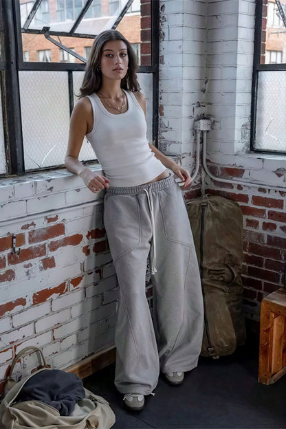 Solid Loose Hip-hop Drawstring Pants