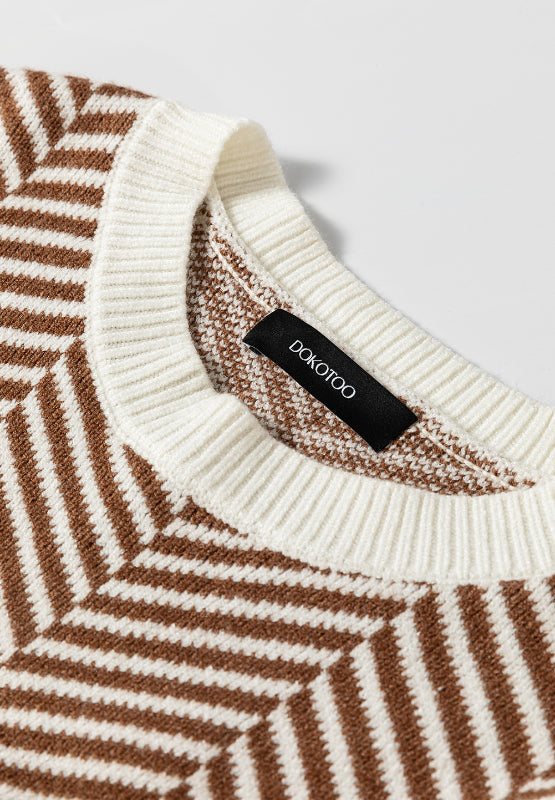 Silvia | Striped long-sleeved sweater with a crew neck