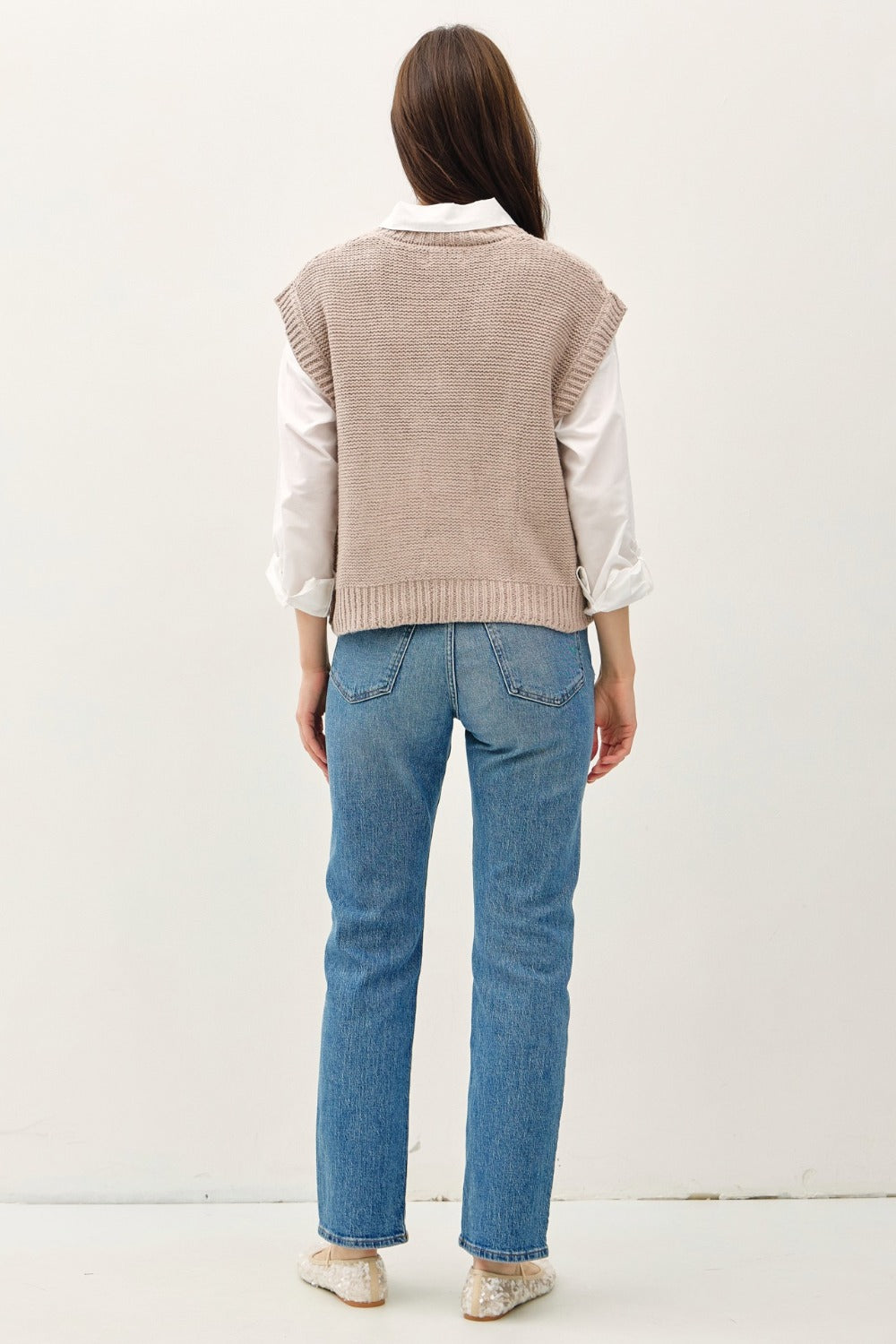 Maritza | Be Cool cable knit V-neck sweater