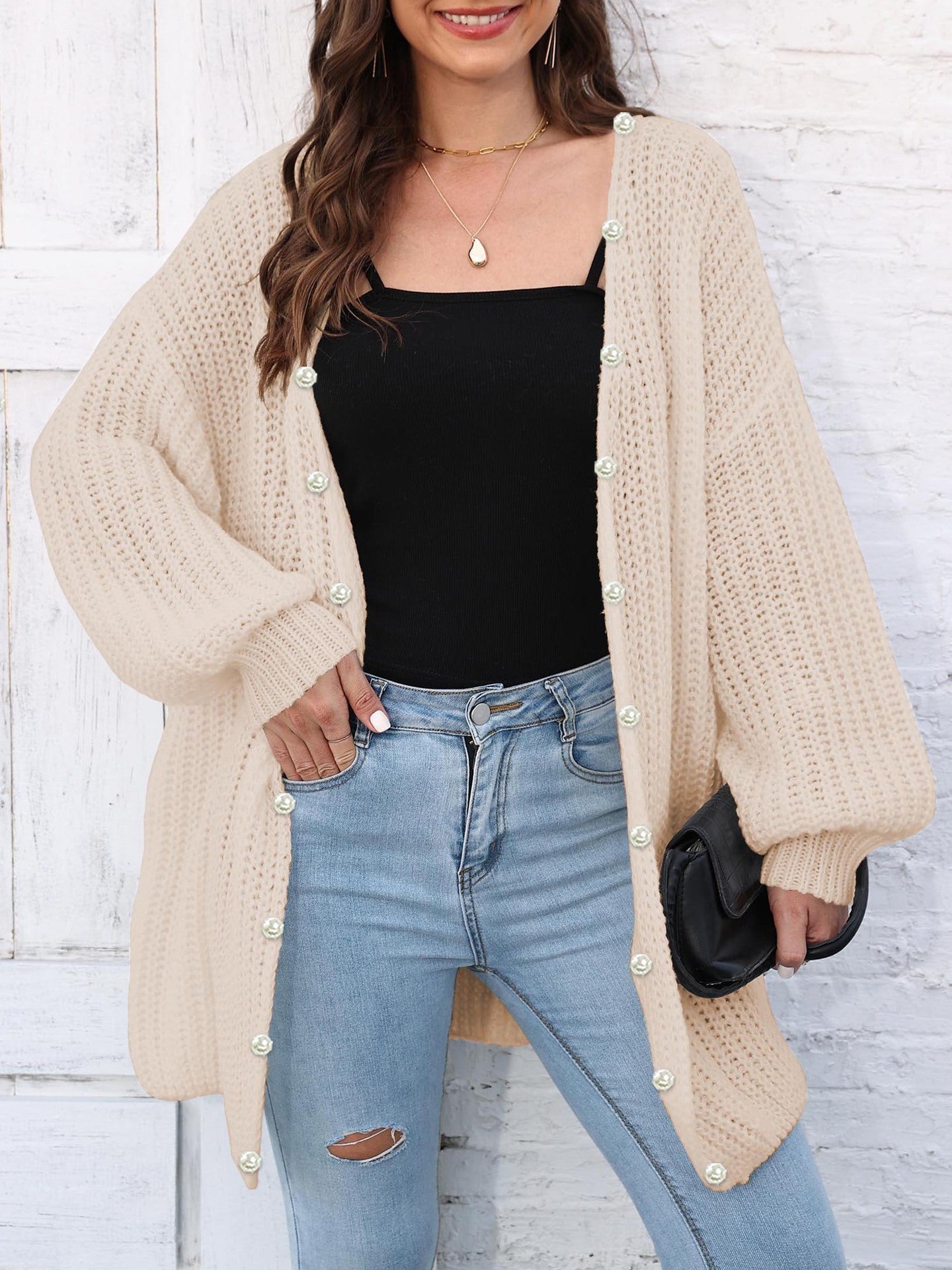 Elsa | Long sleeve open front cardigan