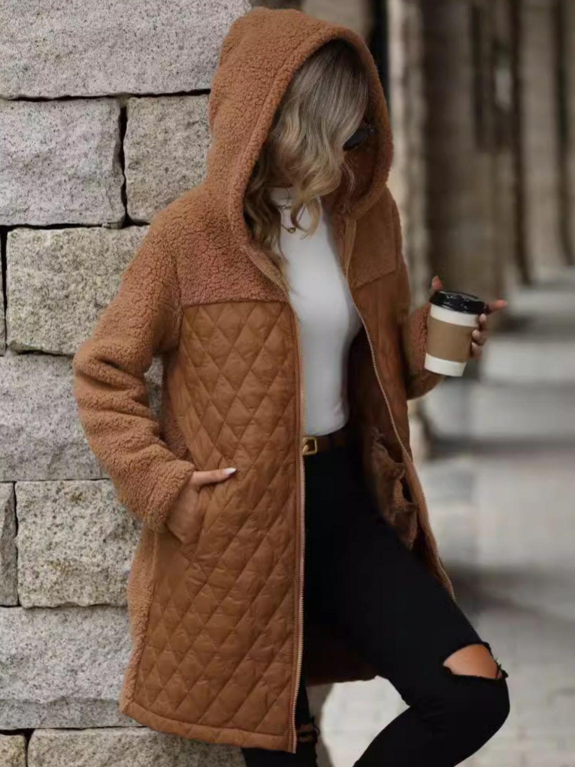 Zaira | Structured, long-sleeved, zip-up hooded coat