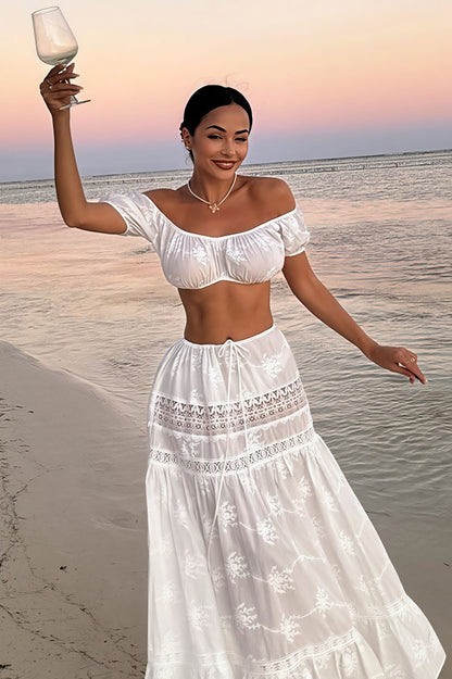 Pure Desire Crop Camisole High - Waist Skirt Set