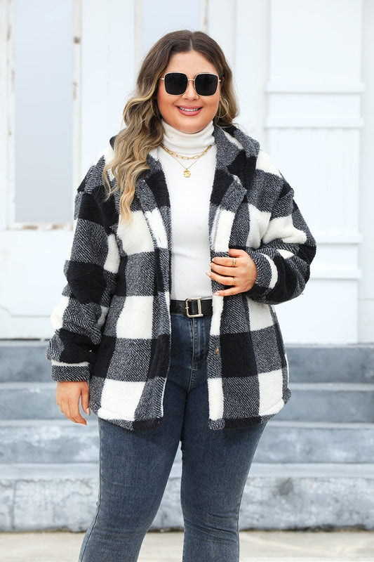 Isadora | Oversized checked hoodie with buttons