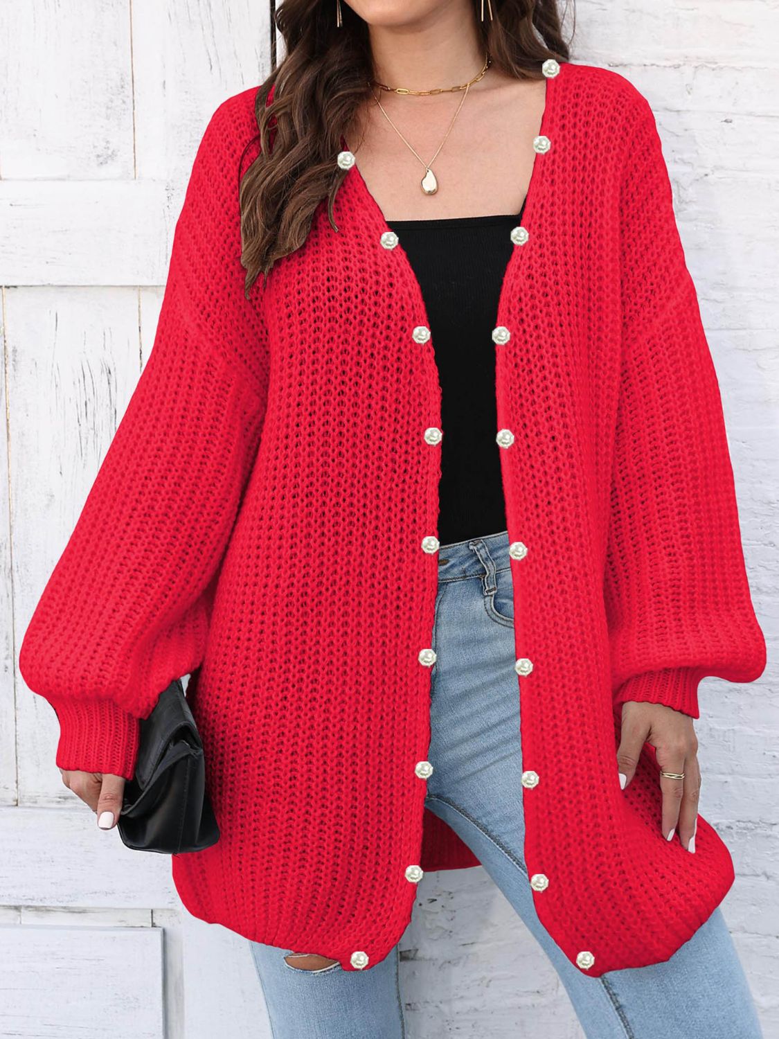 Elsa | Long sleeve open front cardigan