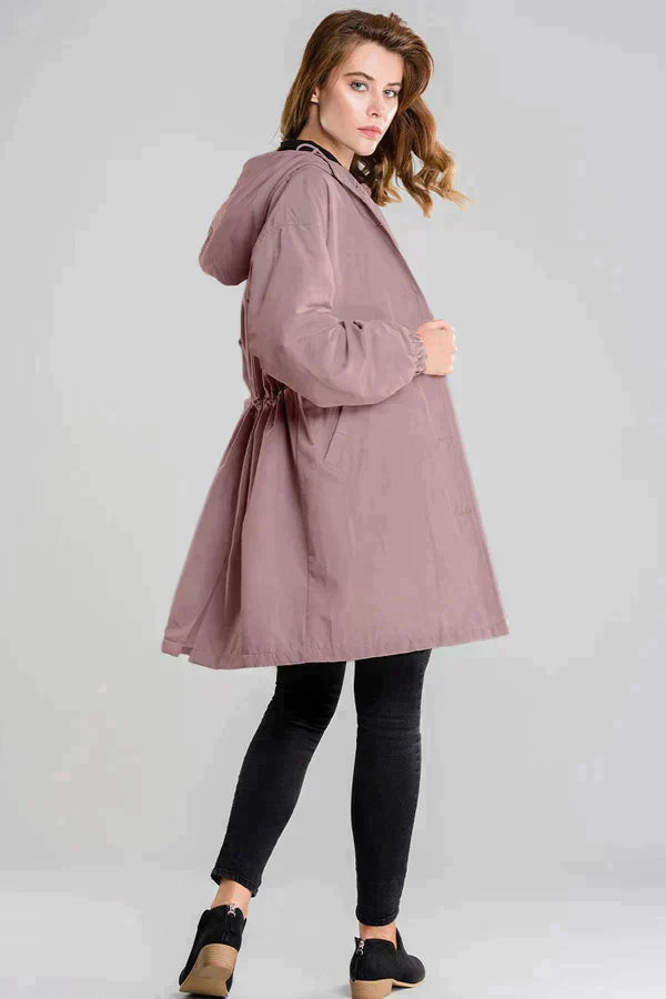 Linda | Mackintosh raincoat with buttons and hood