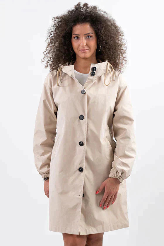 Linda | Mackintosh raincoat with buttons and hood