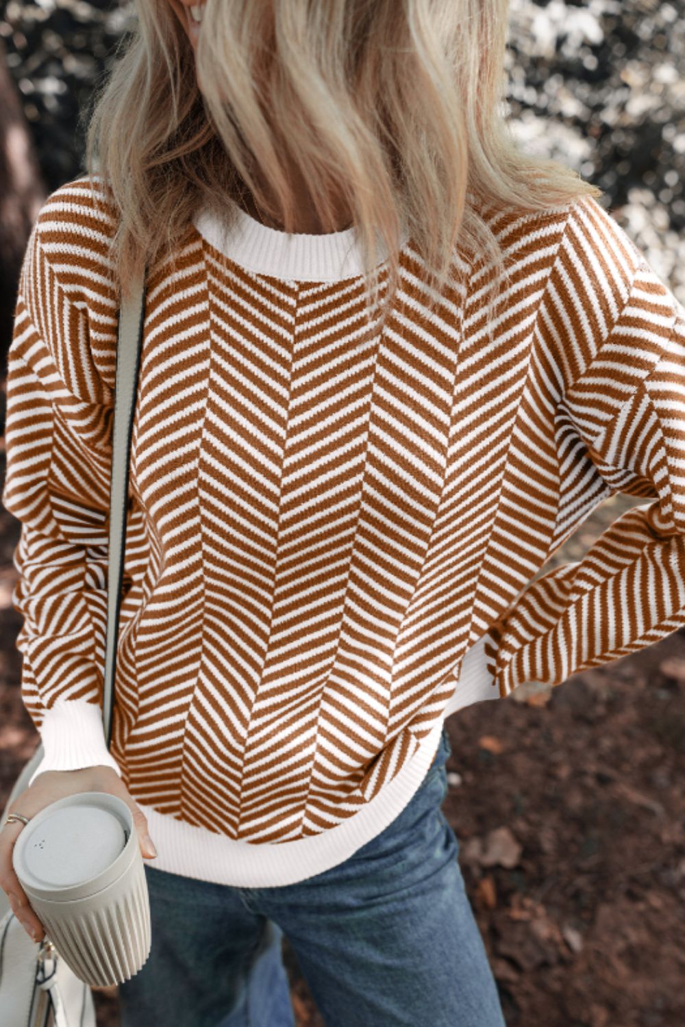 Silvia | Striped long-sleeved sweater with a crew neck