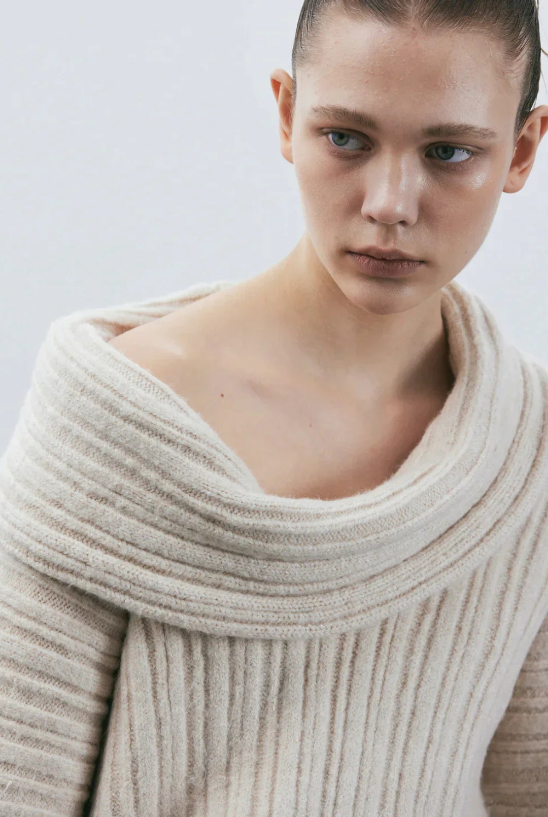 Leire® | Pull oversize for women with rouleau haut Tricoté