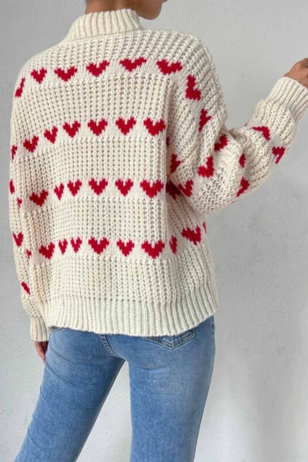 Heidi | Heart jacquard knit sweater