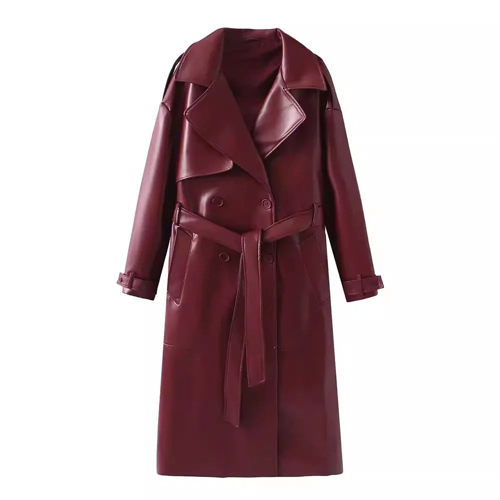 Julia® | 2025 Veste femme en simili cuir bordeaux