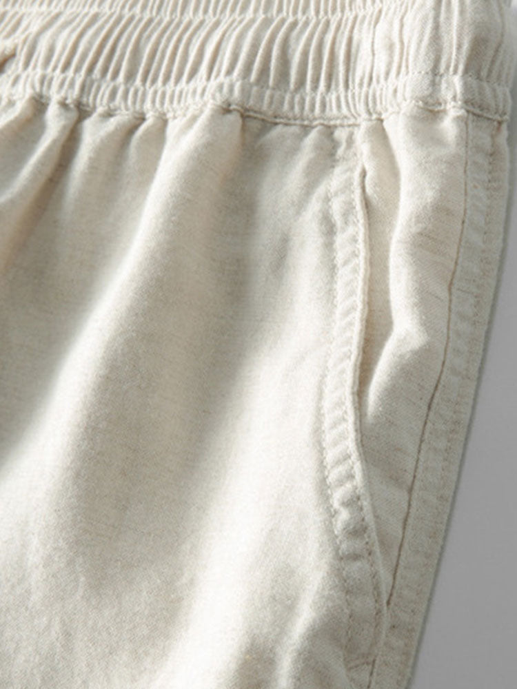 Katrina® | Shirt With Vertical Collar In Linen Look And Linen Trousers With Straight Legs.