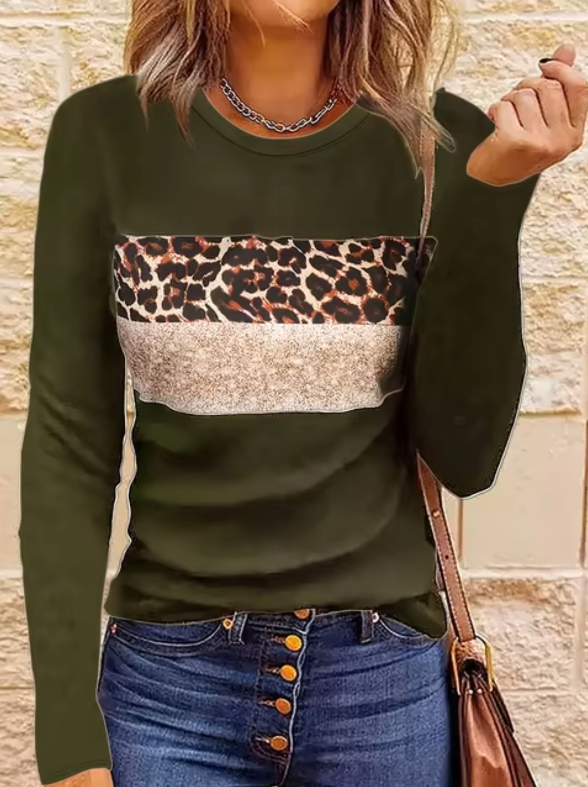 Rosario | Long sleeve leopard print t-shirt