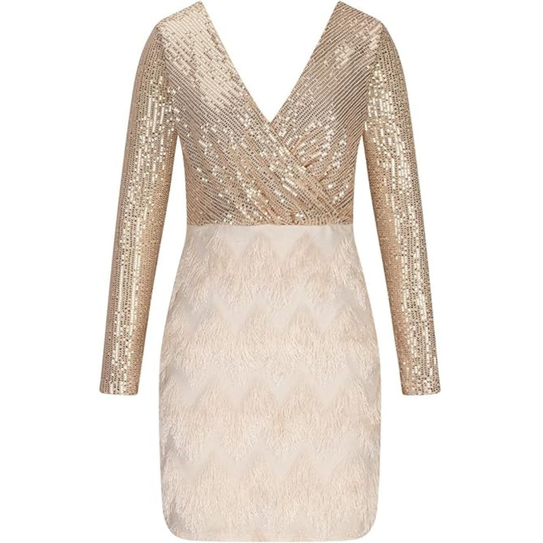 Celia® | Sequin Dress With V-Neck