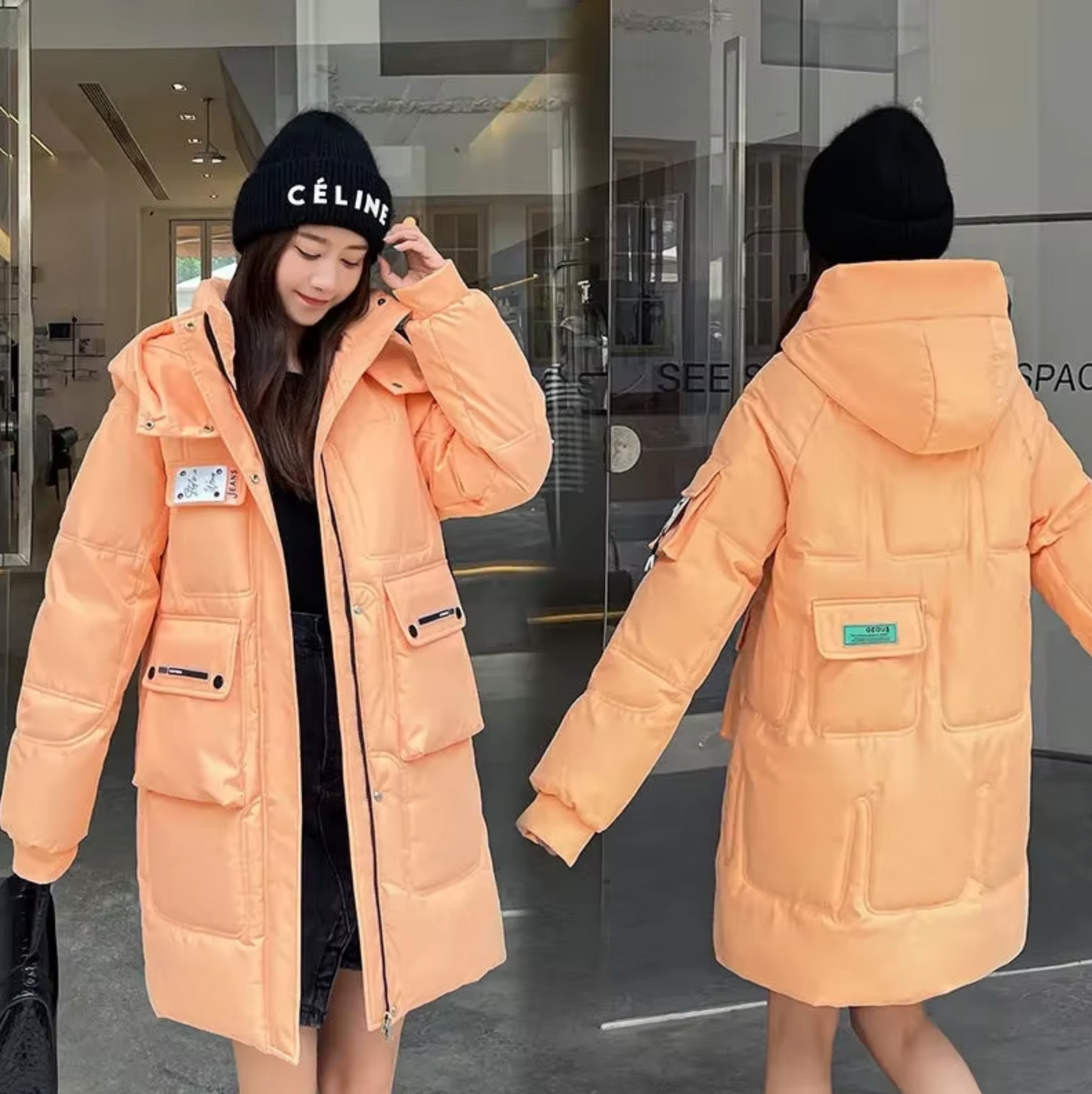 Marta | Long cotton anorak with hood