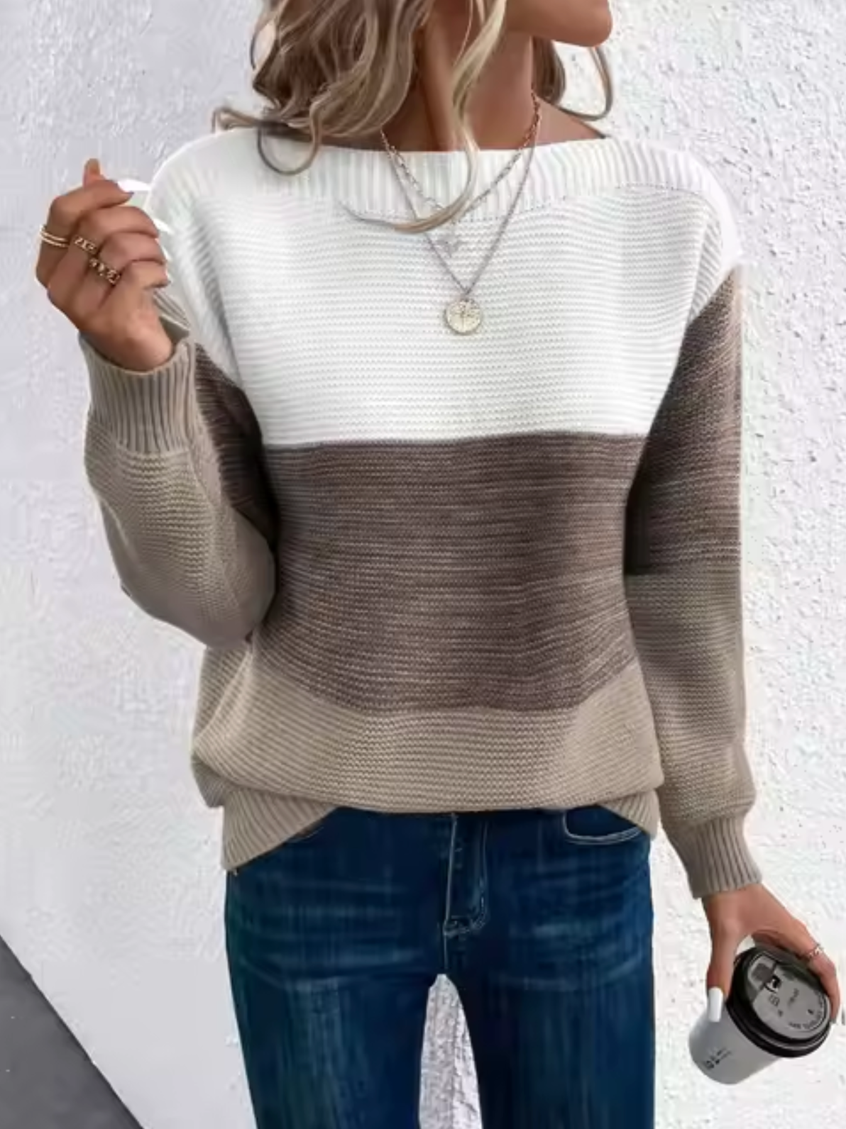 Karen | Elegant three-color sweater