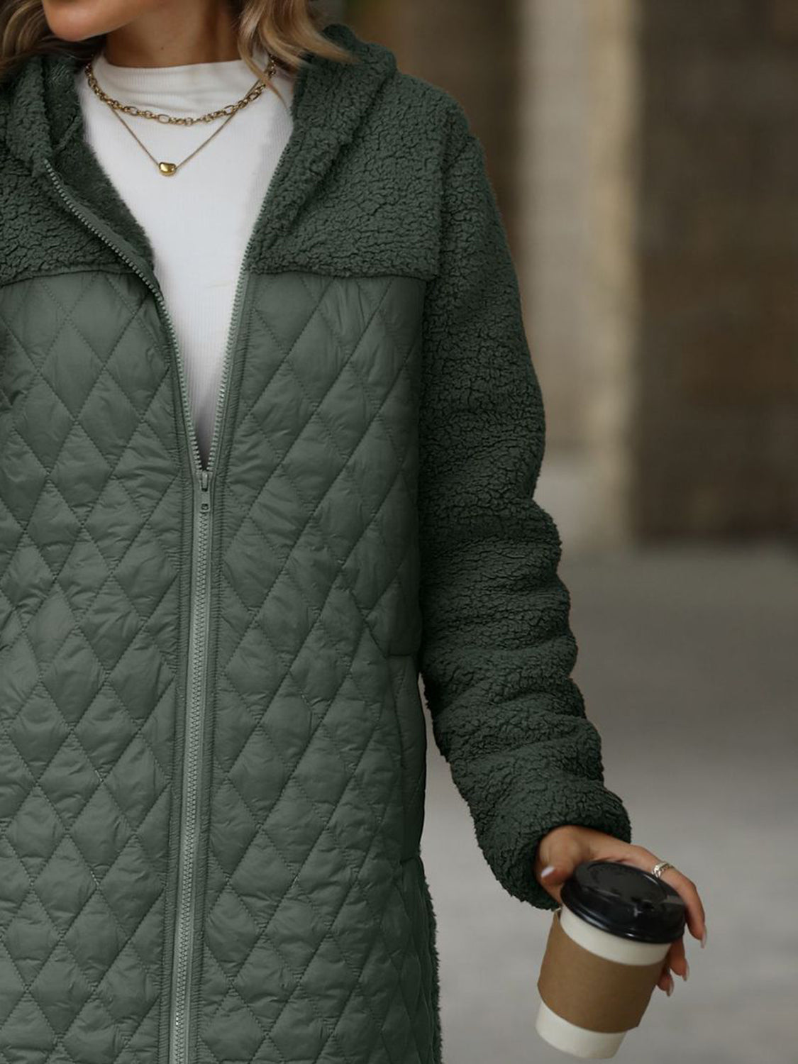 Zaira | Structured, long-sleeved, zip-up hooded coat