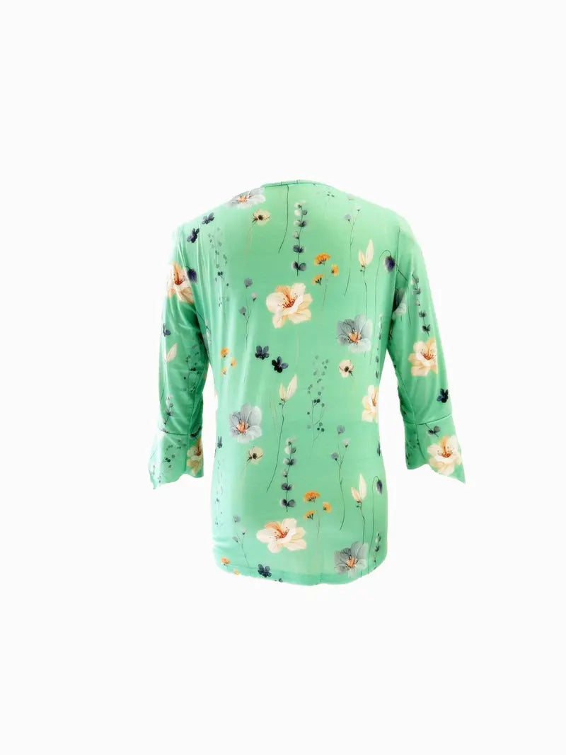 Morgan® | Floral Print Top With Buttons And Flared Sleeves