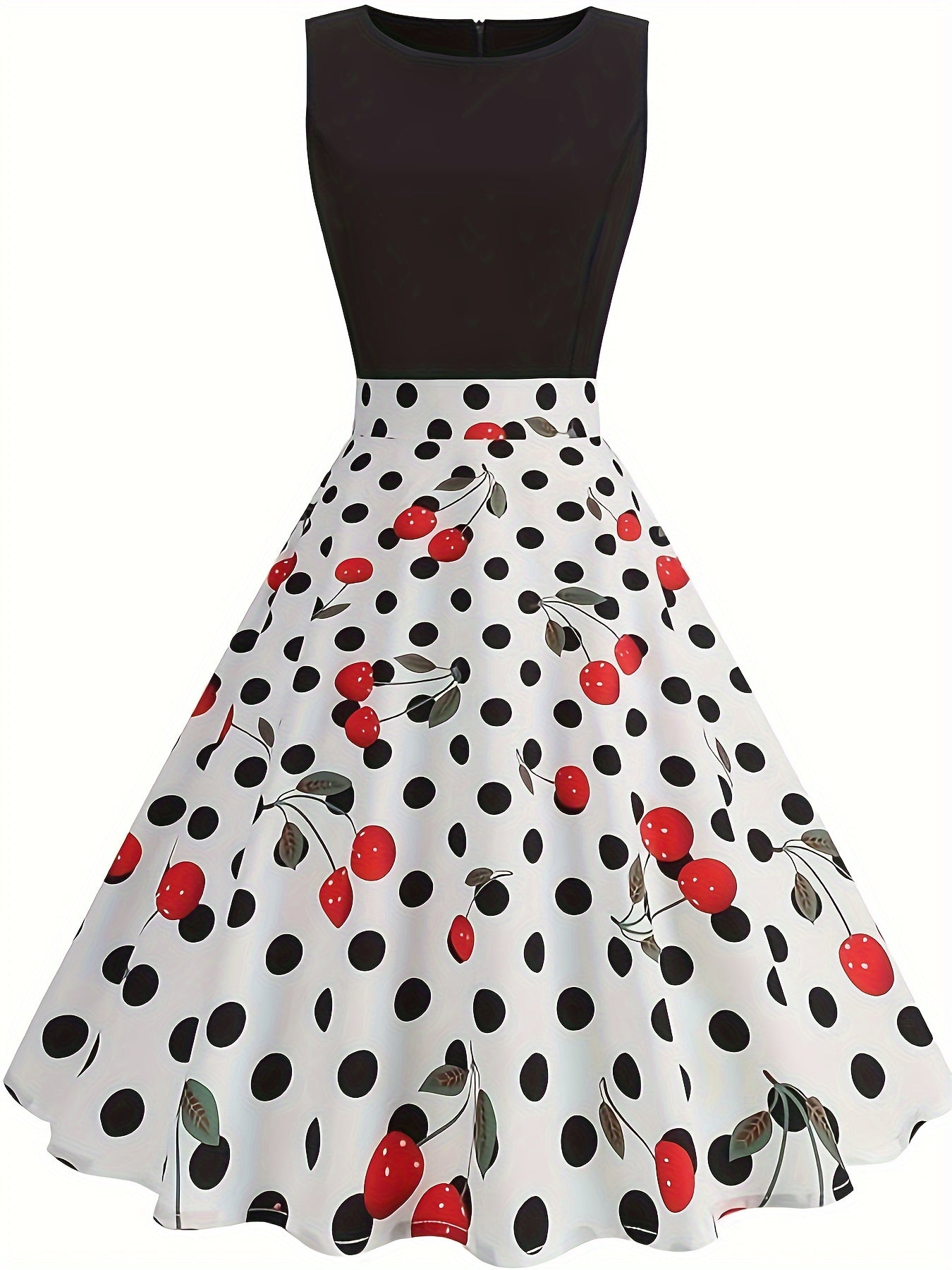 Yolanda® | Polka dot and cherry print dress for women