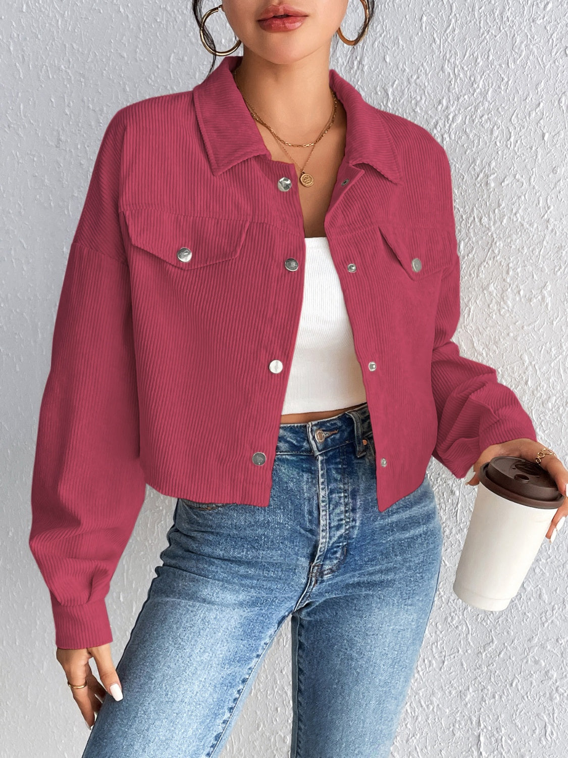 Constance | Long sleeve jacket with snap fastening
