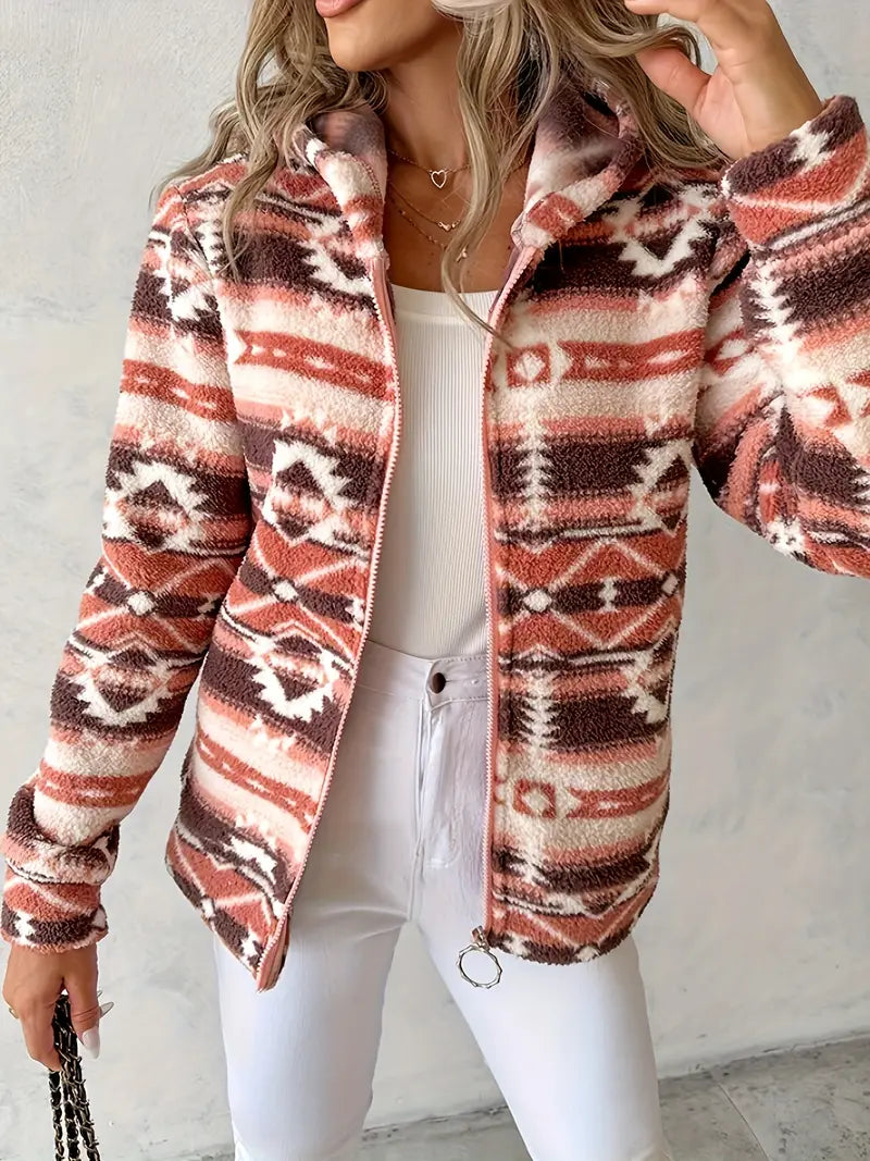 Isabel | Printed woven hooded jacket