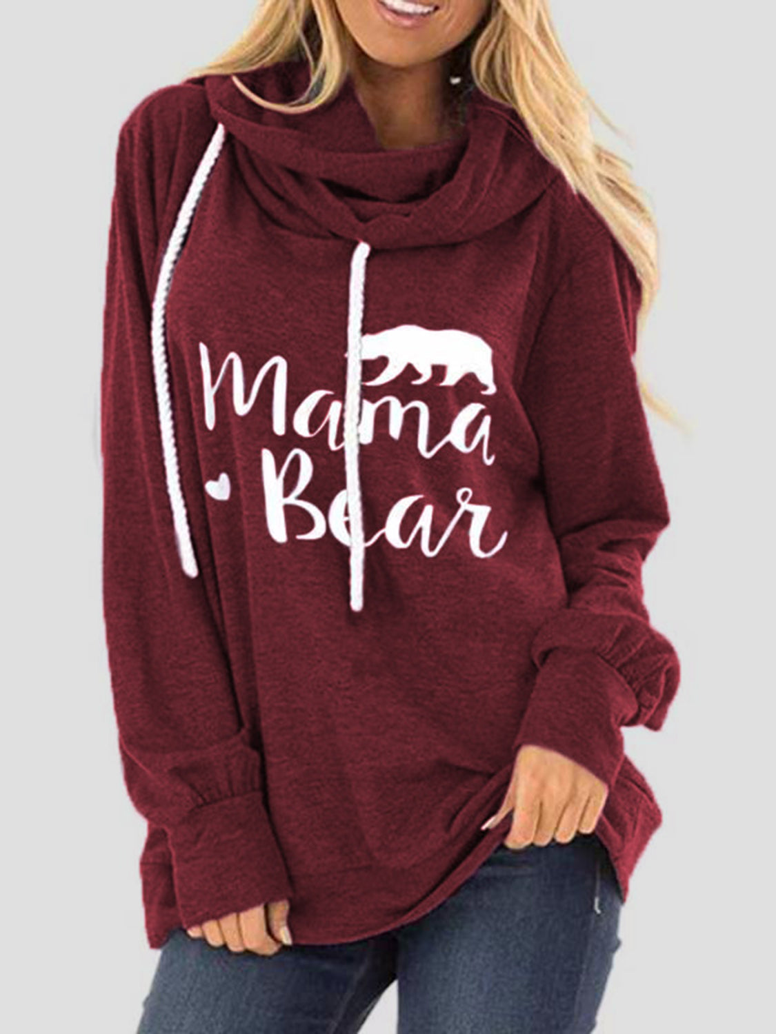 Giovanna | Long sleeve drawstring hoodie with letter graphic
