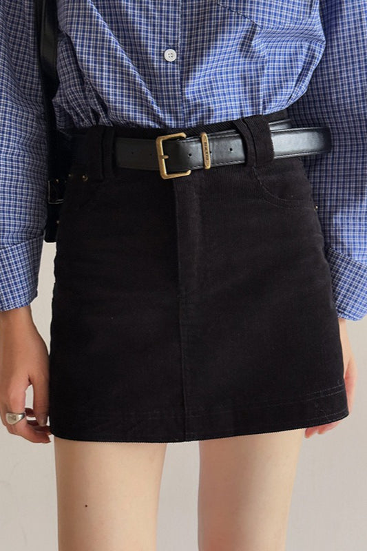 Retro Corduroy A-Line Skirt