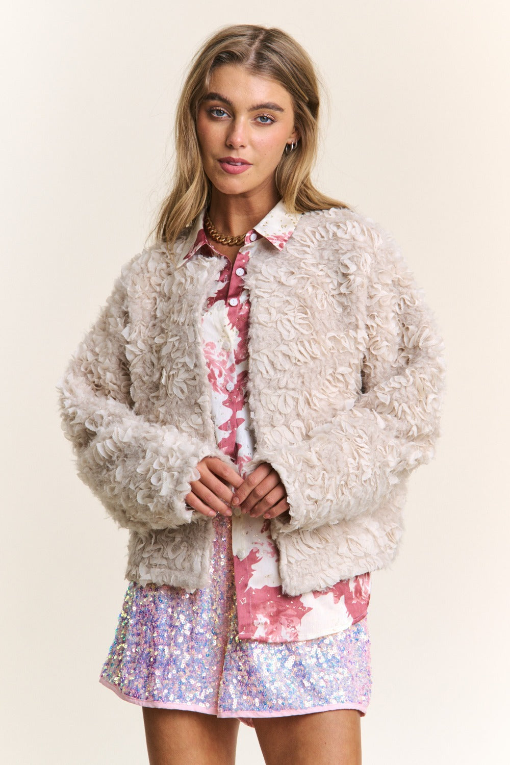 Celine | J.NNA Chic jacket made of mixed fabrics