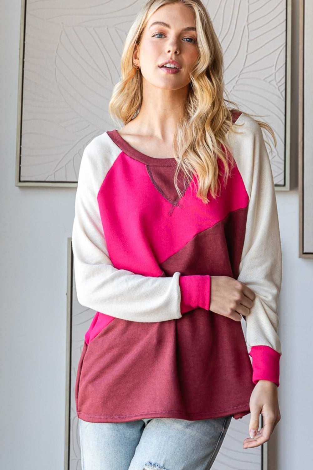 Aurora | HOPELY color block long sleeve t-shirt