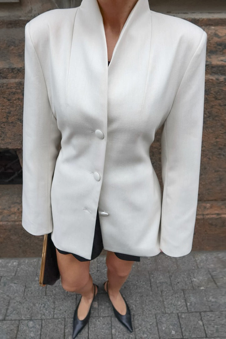 Minimalist Casual Waist-Cinched Slim Blazer