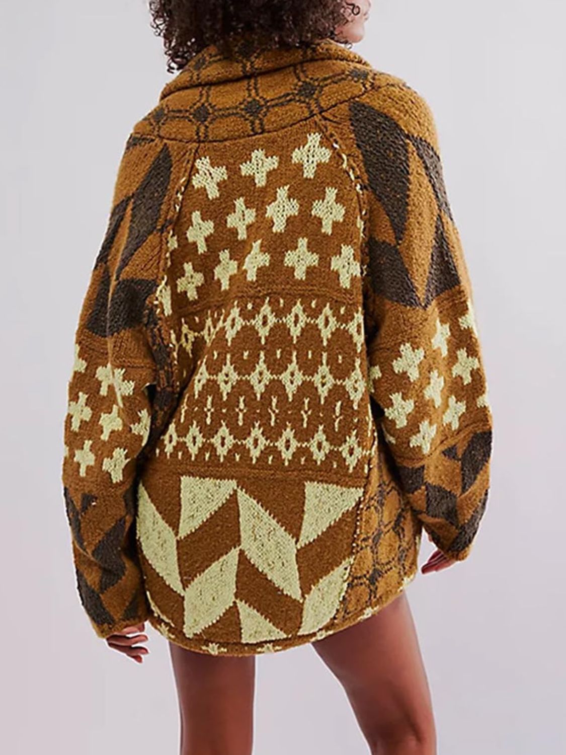 Manuela | Long sleeve cardigan with buttons and cross graphic