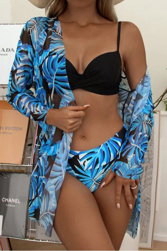 Nélida® | Tropical Print Wrap Underwire Bikini With Cover-Up