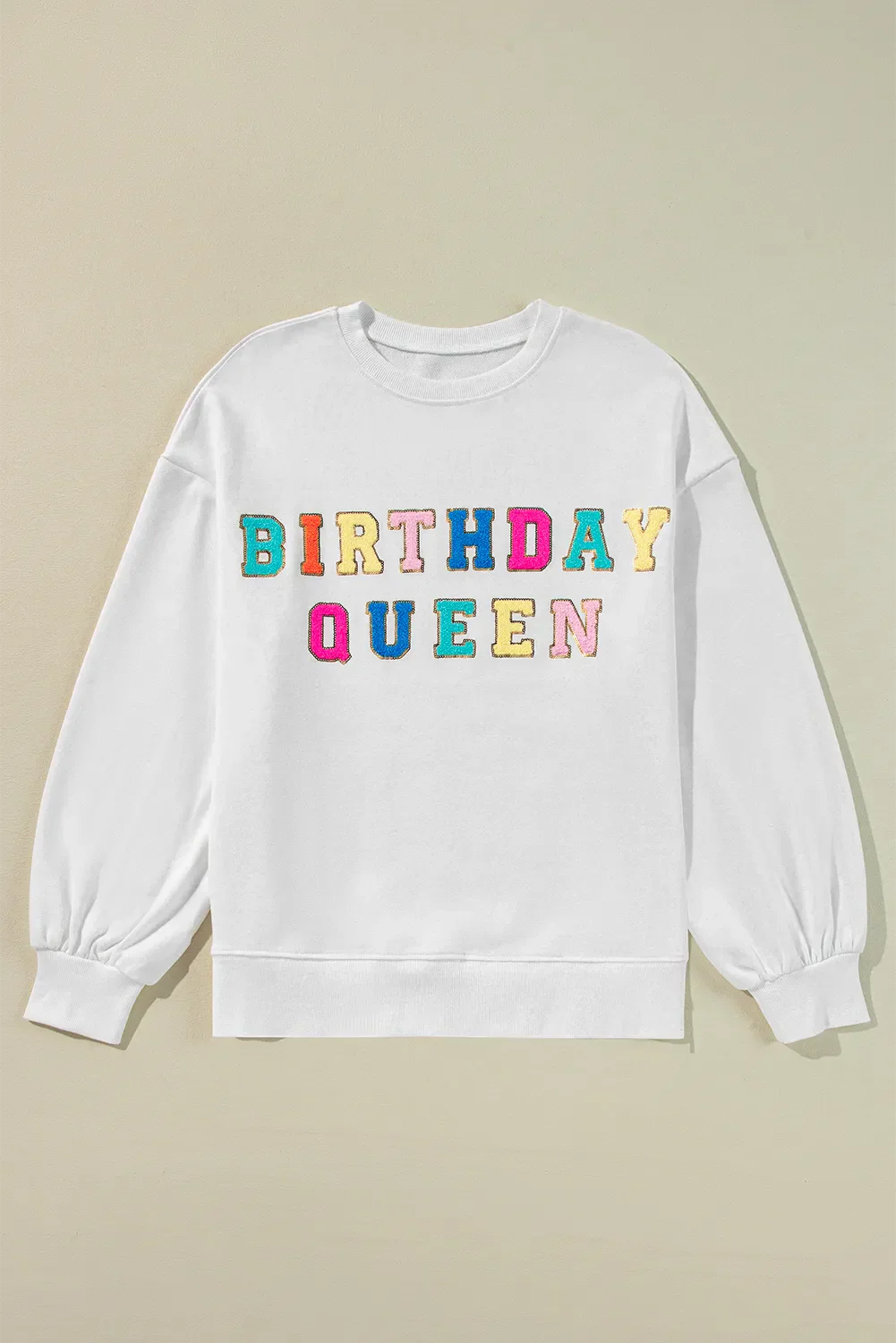 Emilie | BIRTHDAY QUEEN sequin sweatshirt with crew neck and long sleeves