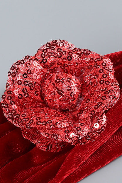 Velvet Strapless Split Party Dress