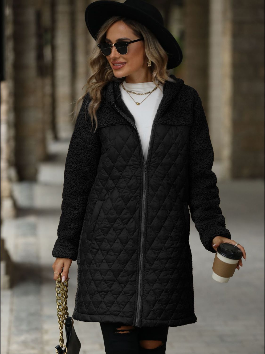 Zaira | Structured, long-sleeved, zip-up hooded coat