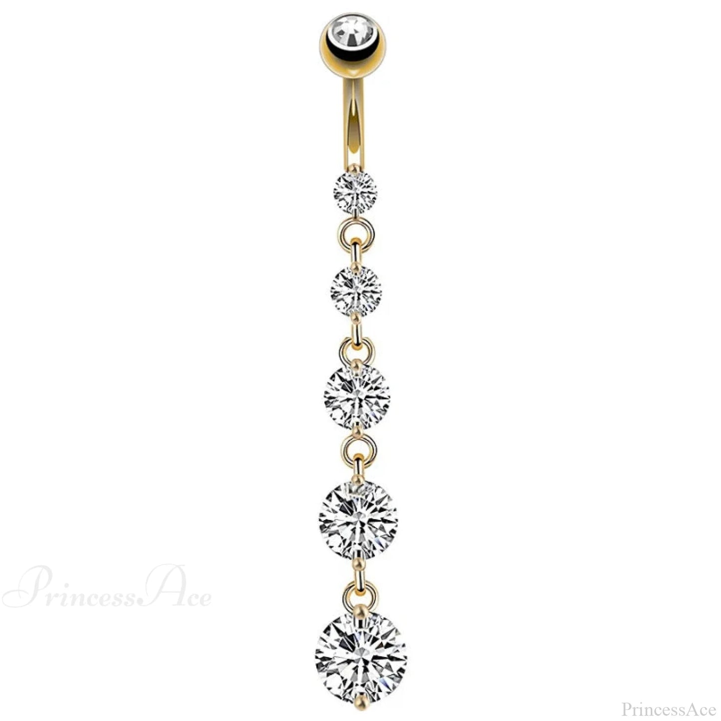 7 Cardiac Gems Dangle Gothic Belly Ring