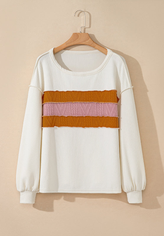 Brenda | Long sleeve sweatshirt with a color block design