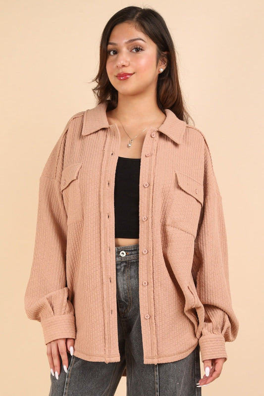 Emma | Button-down jacket in a structured knit