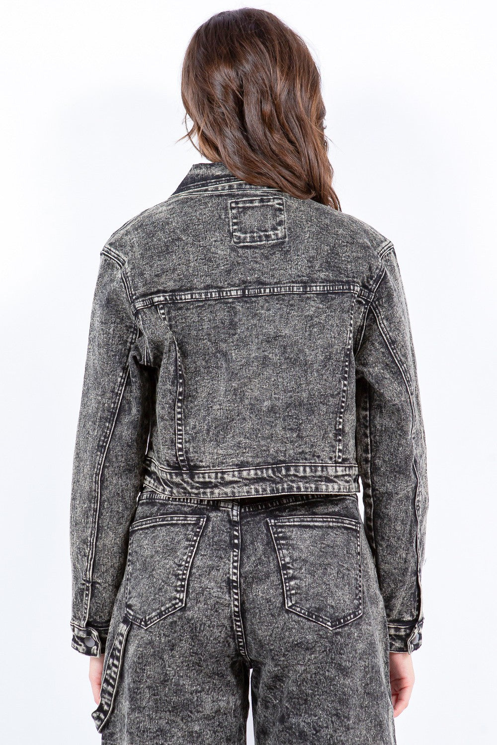 Pink | Overdyed bleached cropped zip jacket from American Bazi