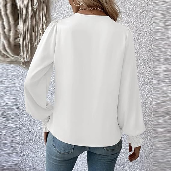Maricarmen® | Elegant Blouse Top With V-Neck And Balloon Sleeves