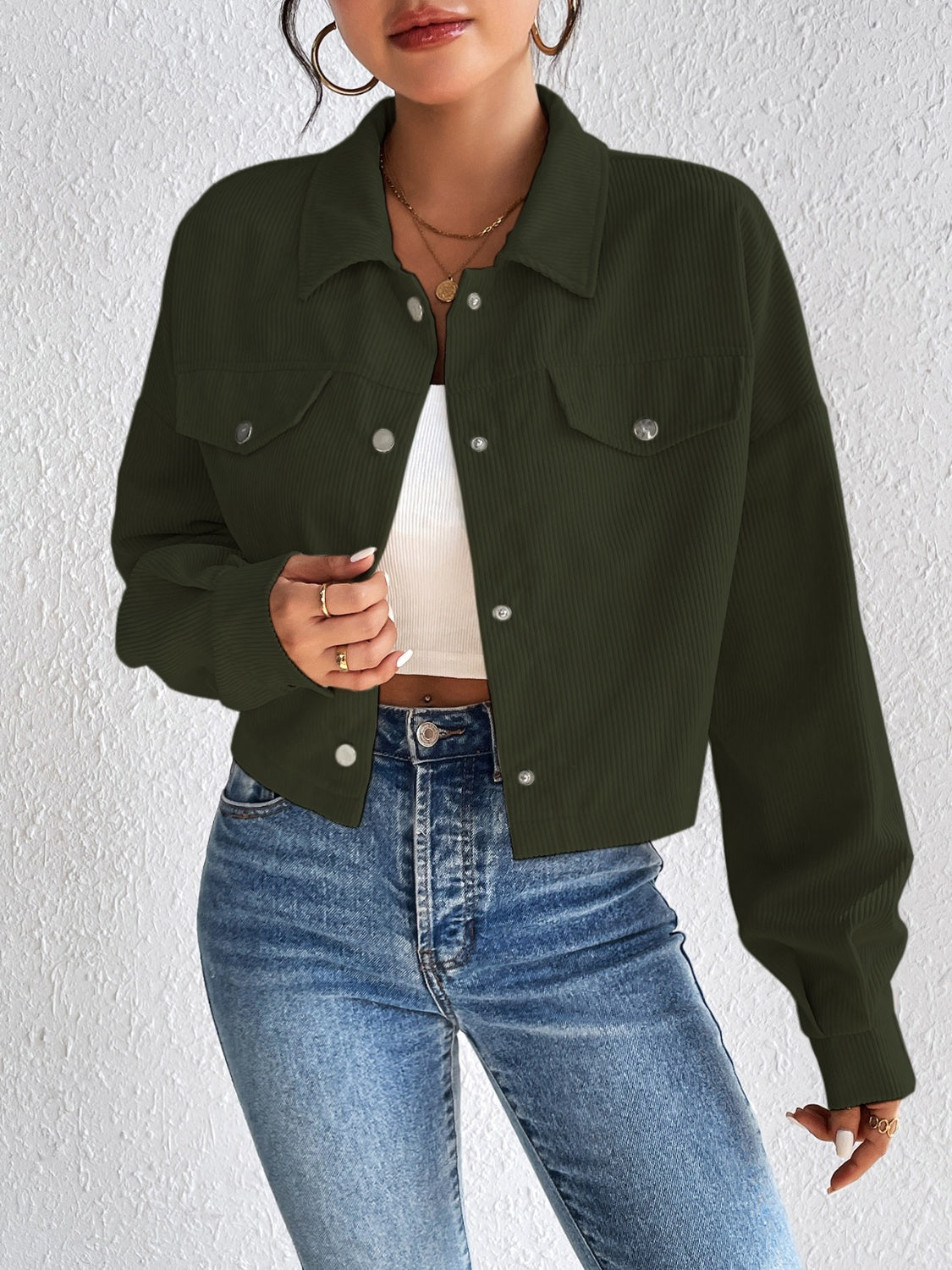 Constance | Long sleeve jacket with snap fastening